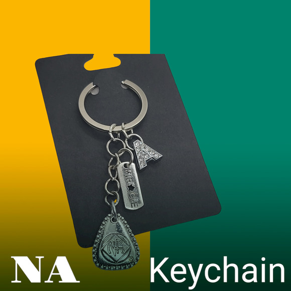 NA Narcotics Anonymous tree of life, gold live your dream keychain! Free goodie - Picture 2 of 4